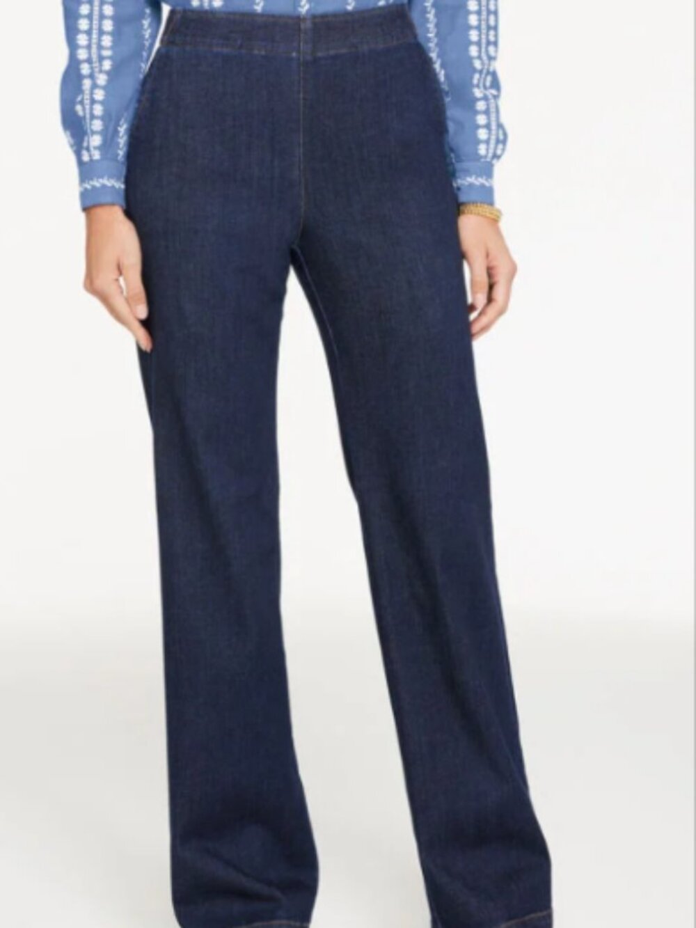 Talbots Petite Trouser Pull-On Travel Jeans - Deauville - Size Petite P - NWOT